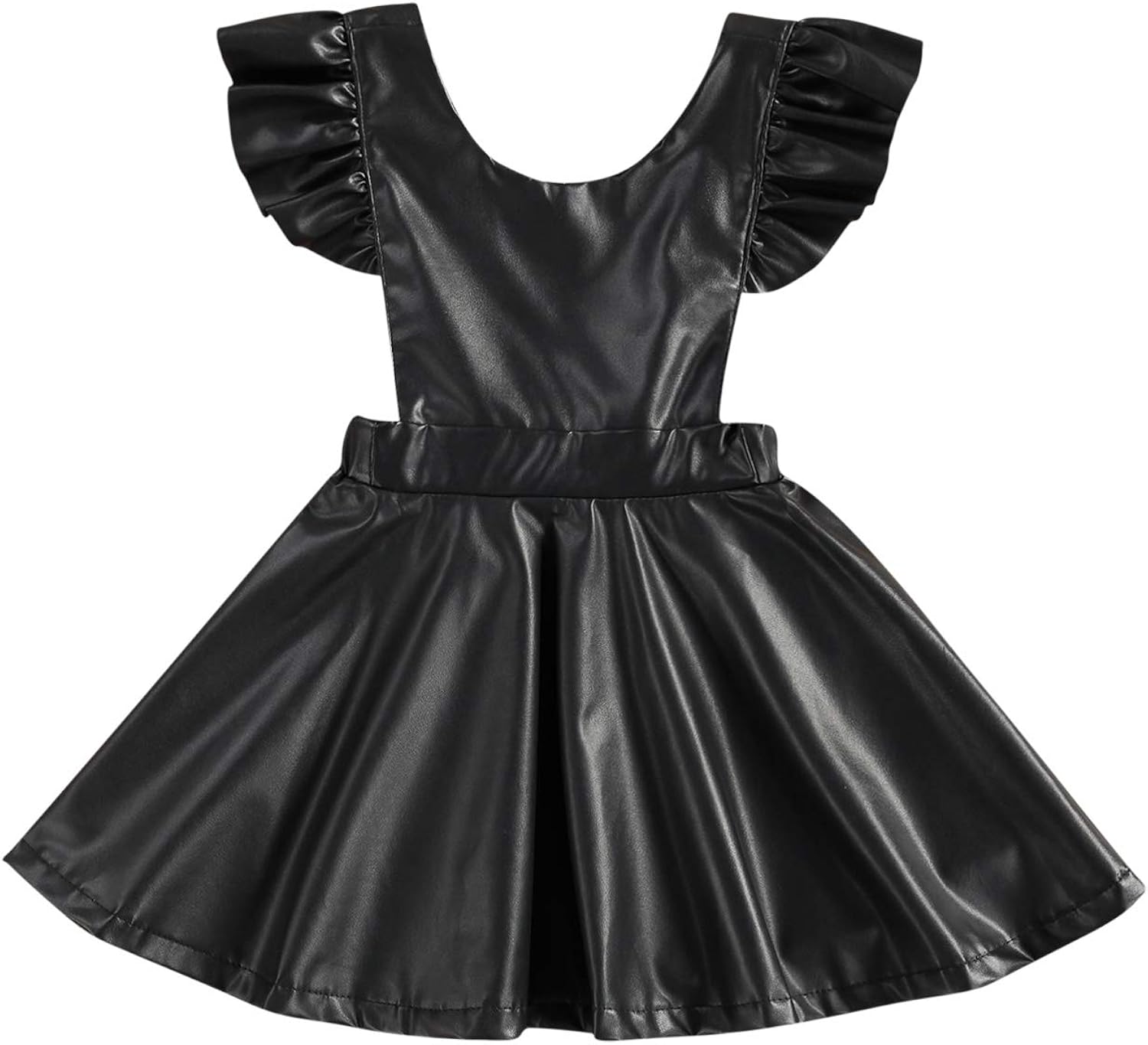 Toddler Kids Baby Girls Fashion Black Dress Ruffled Short