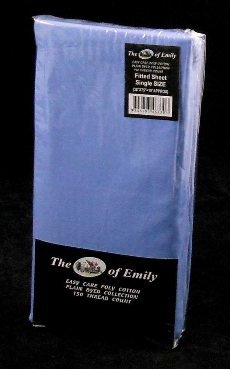 Pack of 2 Single Bed Size Fitted Sheets Set Light Blue Amazon.co.uk