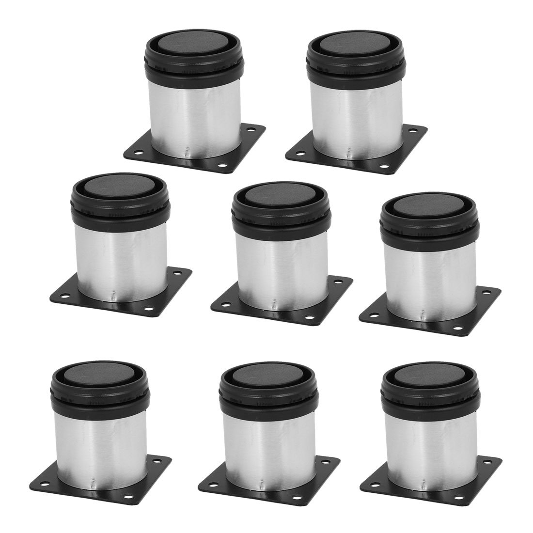 Sourcingmap Bathroom Cabinet 50mm X 60mm Metal Adjustable Leg Feet Round Stand 8PCS