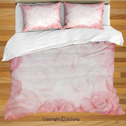 Amazon Com Light Pink King Size Bedding Duvet Cover Set Romantic