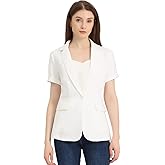 Allegra K Women's 1 Button Blazer Jacket Office Business Short Sleeve Blazer