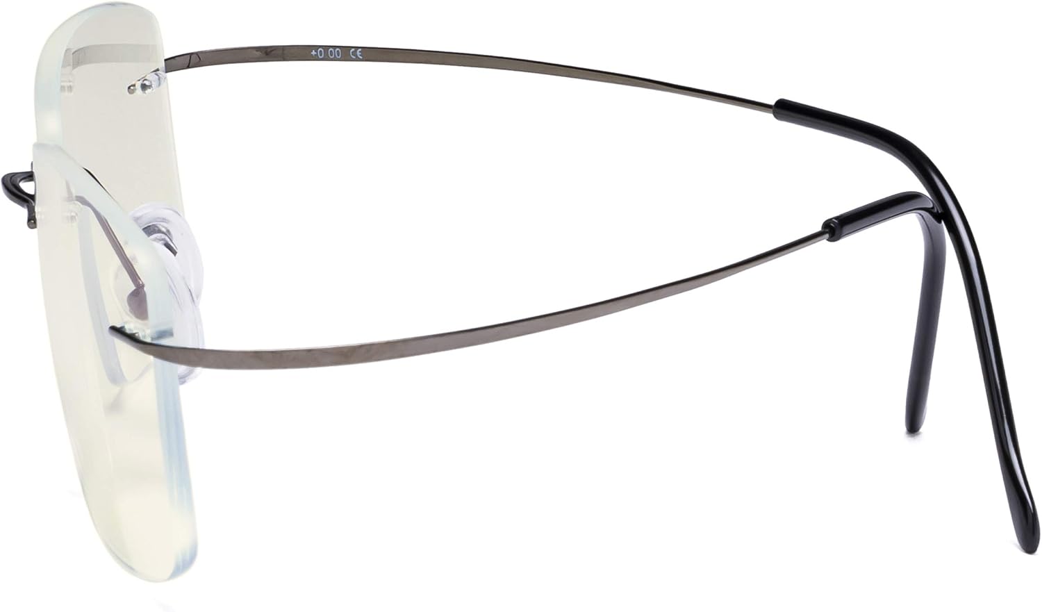 CessBlu Rimless Blue Light Blocking Glasses for Men Reading Computer Titanium Computer Readers Cut UV Rays Bendable (Gunmetal) +2.5 - Image 5