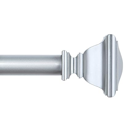 Single Curtain Rod Decorative Cage Adjustable Brushed Nickel Steel