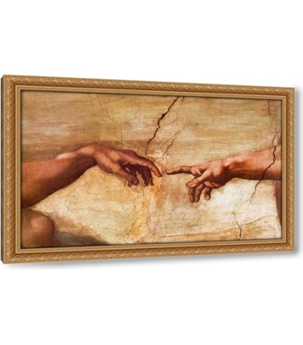 Amazon.com: Creation Of Adam - detail 24x16 Gold Ornate Wood