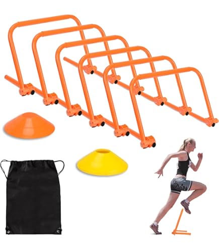 Lot De 5 Haies D'entraînement Réglables Trademark Innovations – 2 Hauteurs, Pliables Pour Gain De Place
