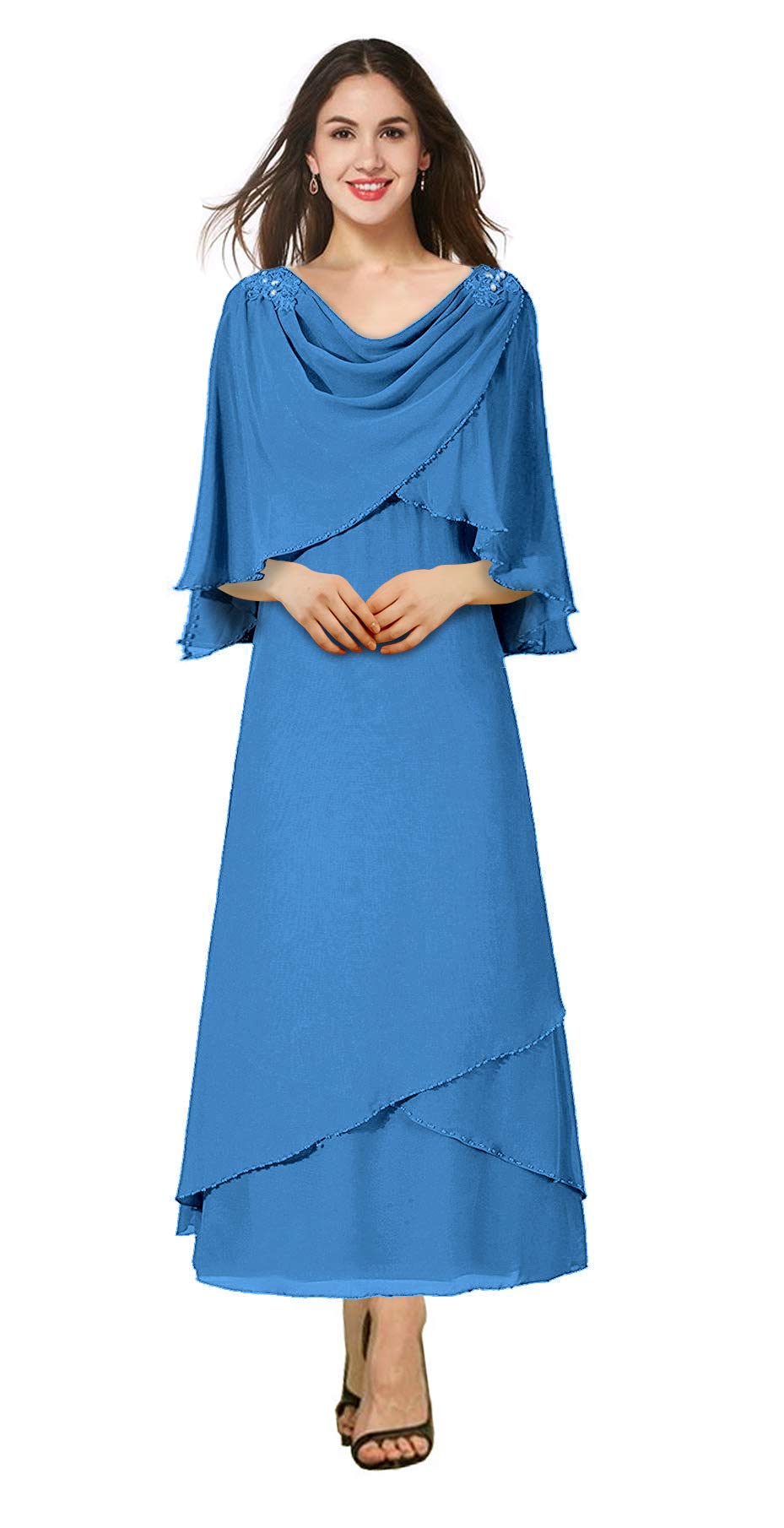 VaniaDress Women Long Evening Dress Formal Gown with Shawl V094LF