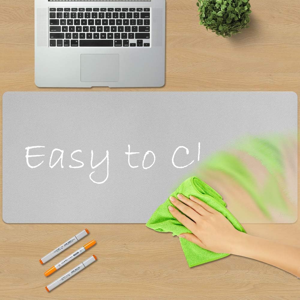 iCasso Desk Pad, Waterproof PU Leather Desk Blotter Protector Mouse Pad, Smooth Surface Desk Mat, Large Durable Desk Writing Pad for Work, Game, Office, Home Accessories - 35.4" x 15.7" - Gray: Home Audio & Theater
