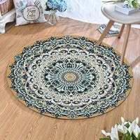 MOXIC Traditional Round Area Rugs Soft Living Room Bedroom Children Kids Crawling Rug Bathroom Mats Anti-Slip Persian Heriz Carpet Vintage Home Decorate Collection Circular Nursery Runners 2