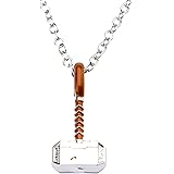 Marvel Comics Unisex Adult Silver Plated Thor Hammer Pendant Necklace, One Size