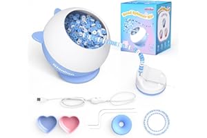Gionlion Bead Spinner for Beginners, Clay Beads Seed Beads Spinner for Bracelet Making, Electric Bead Spinner for Jewelry Making, Automatic Bracelet Maker with Needles and Funnel,Gifts Toys for Kids
