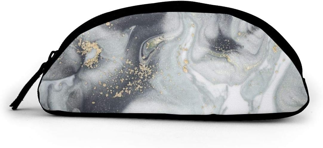 Marbled Portable Cosmetic Bag Easy Carry Double-Sided Printed Lightweight Makeup Tote Bag