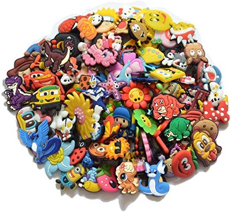 Lot of 100 Pcs PVC Different Random Shoe Charms for Croc & Bands Bracelet Wristband