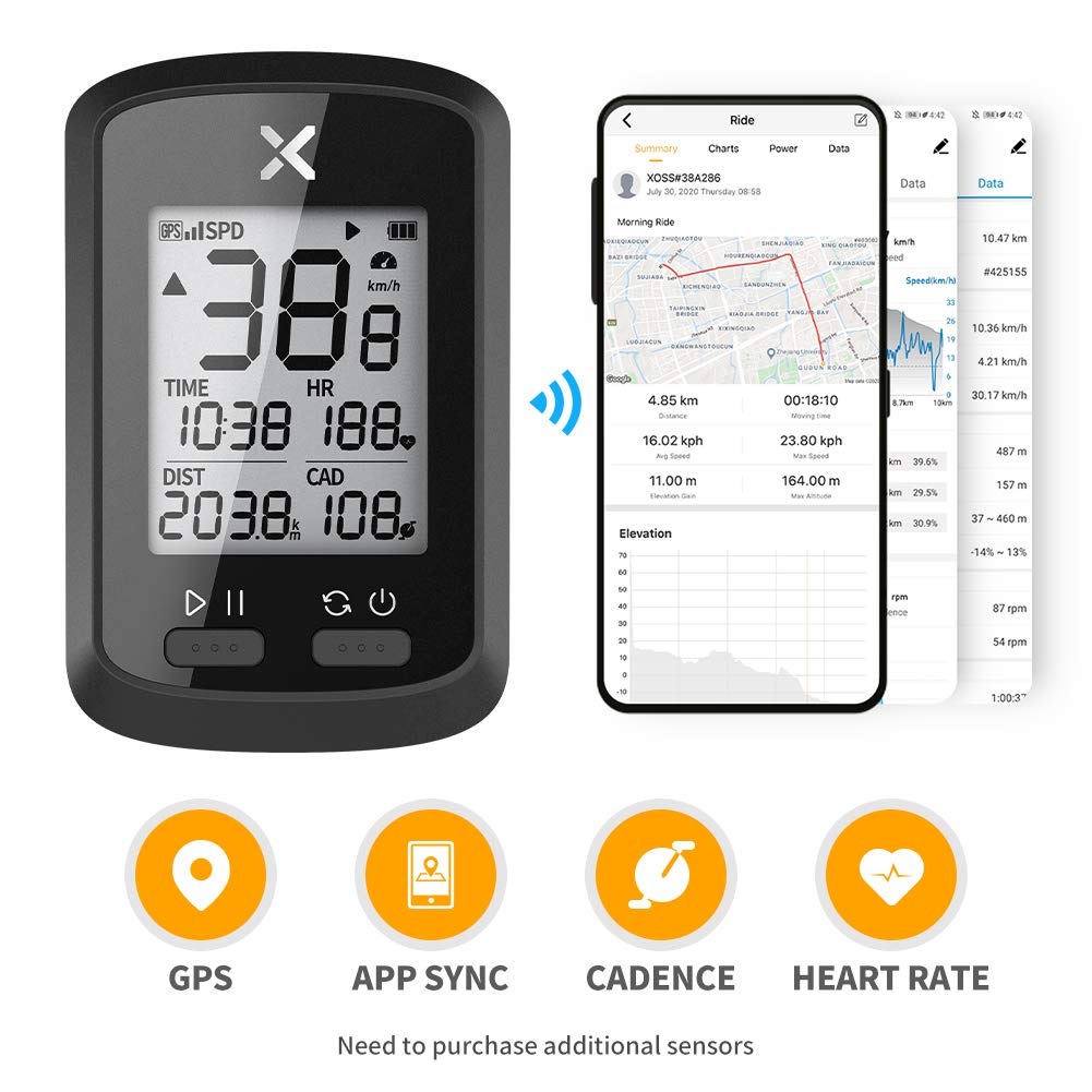 Buy XOSS G+ GPS Cycling Computer Wireless Cadence Heart Rate Bike