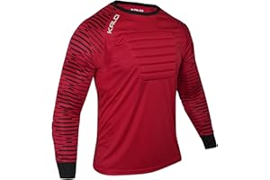 Kalci Soccer Goalie Shirt, Padded Goalkeeper Jersey, Youth/Adult & Kids Sizes, Long Sleeve Football Padded Shirt Mens