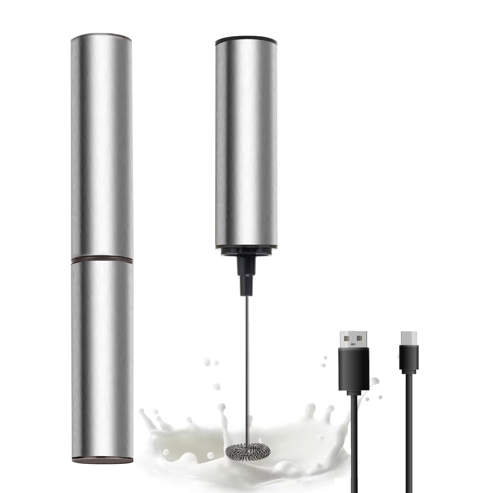 Wiederaufladbarer Hand-Milchaufschäumer Hand-Kaffeeaufschäumer mit USB 2