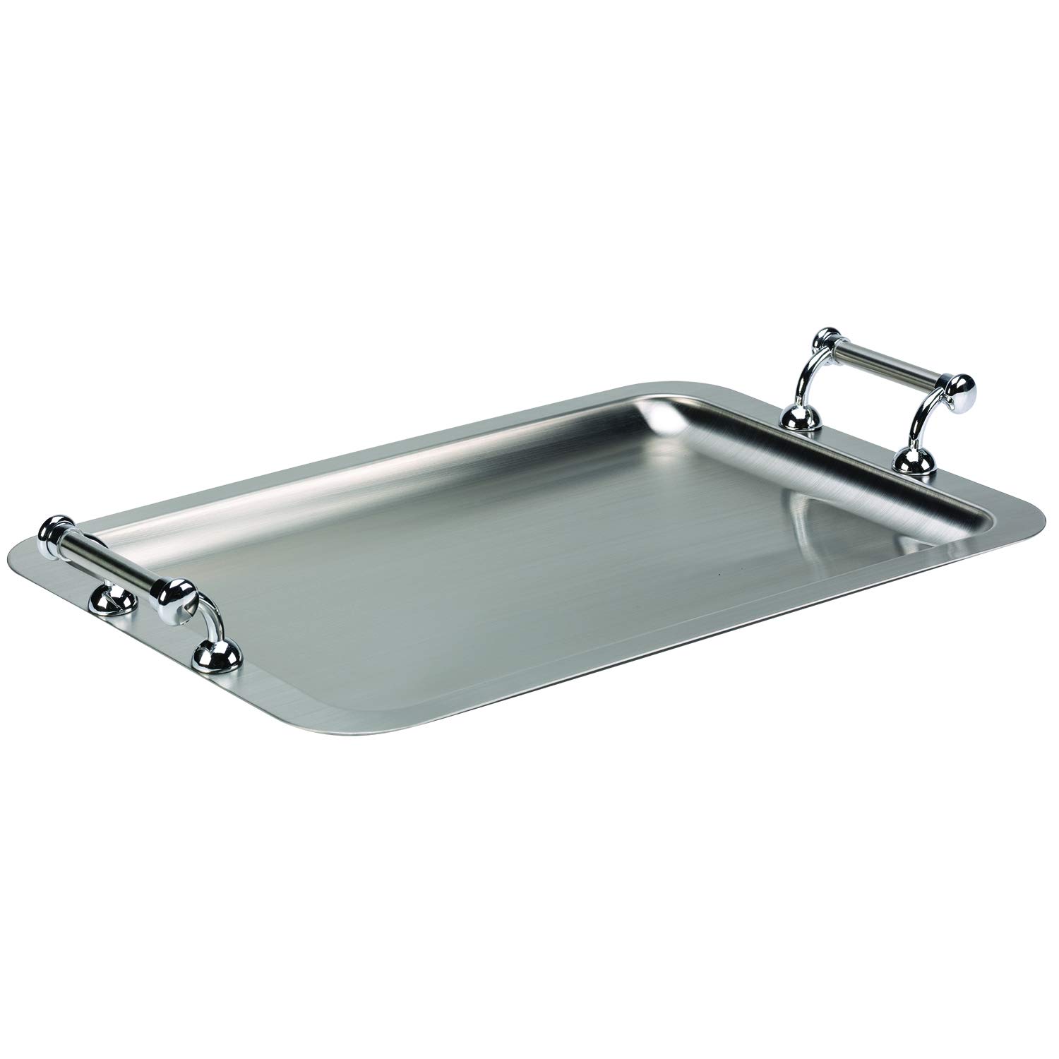 Service Ideas TRRTH2012BS Tray with Handle, Rectangular, Stainless