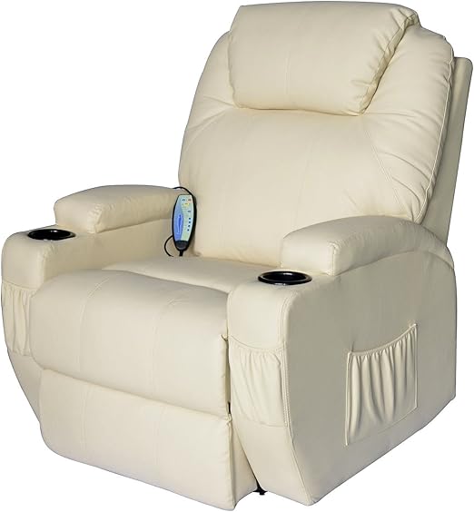 Sedia Ufficio Massaggiante Con Riscaldamento - Poltrona Reclinabile A 120° E Base Girevole - Foto 5