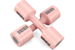 EAST MOUNT Adjustable Dumbbells 5 lb Dumbbells Set of 2 / Pair 10 lb Total Free Weights 6 in 1 Women Hand Weights for Home,Office,Gym Exercise Training 2lb 3lb 4lb 5lb Fast Adjust