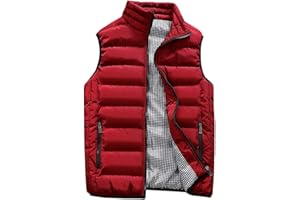 Feiairuike Men's Outdoor Casual Stand Collar Outwear Padded Vest Coats
