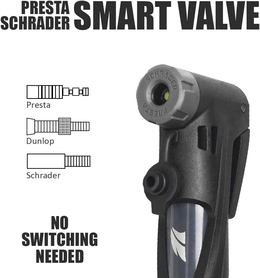 BV Mini Bike Pump Portable Frame Pump, 120PSI High Pressure - Smart Valve Fits Presta & Schrader : Sports & Outdoors