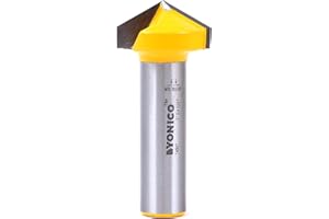 YONICO Router Bits V Groove 120 Degree X 1-Inch Diameter 1/2-Inch Shank 14997