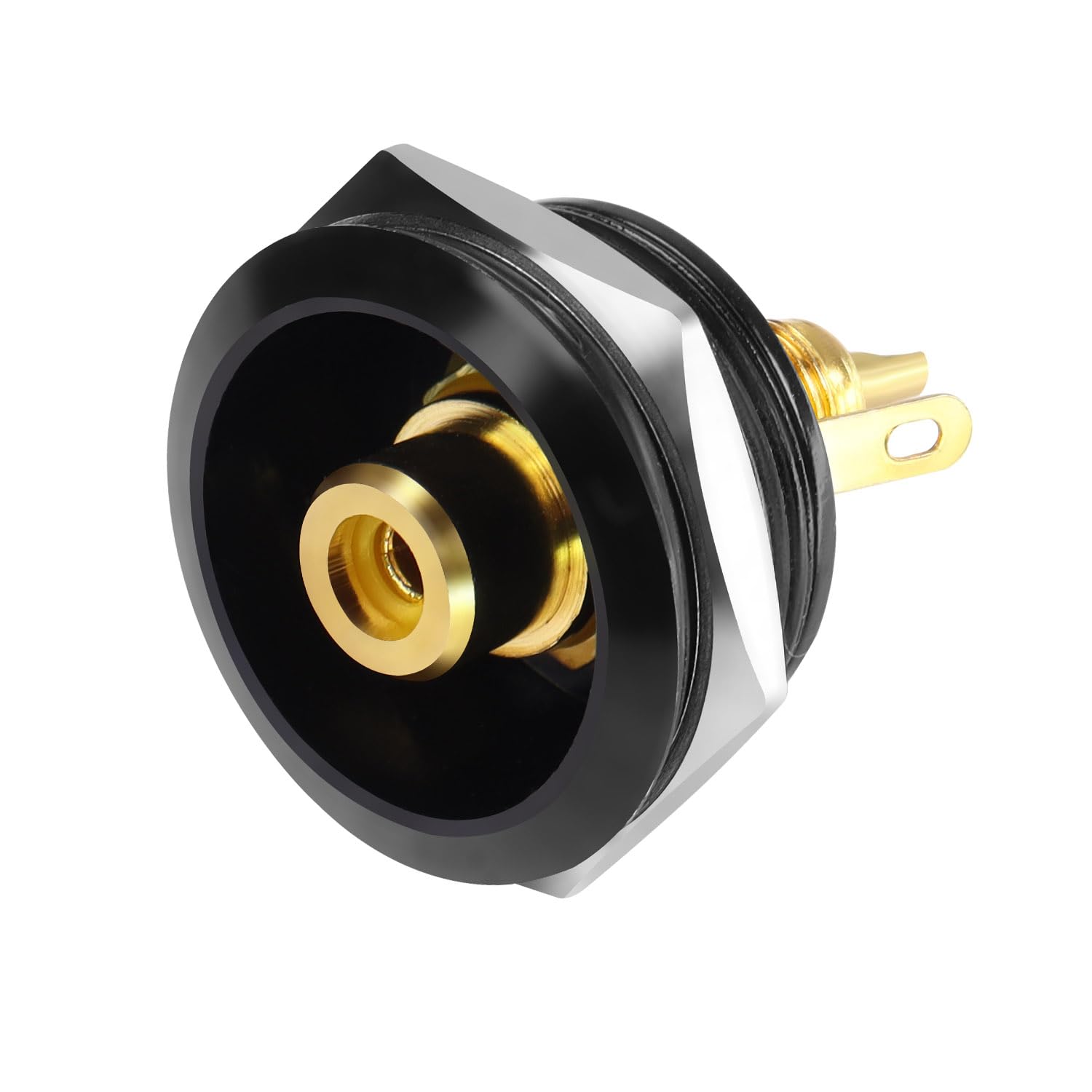 QIANRENON Gold Plated RCA Threaded Fixing Solder Adapter RCA Female Panel Mount Solder AV Connector RCA Component Audio Solder Socket for Audio Phono Speakers Gramophone S/PDIF, (Yellow) — image 1