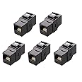 Cable Matters UL Listed 5-Pack RJ45 Keystone Jack Coupler Gender Changer in Black