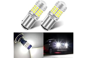 Teguangmei 1157 LED Bulb Super Bright 6000K White 2057 2357 7528 BAY15D Backup Reverse Light with Projector 3030 42SMD Chips Back Up Light Tail Lights Turn Signal Light, Pack of 2