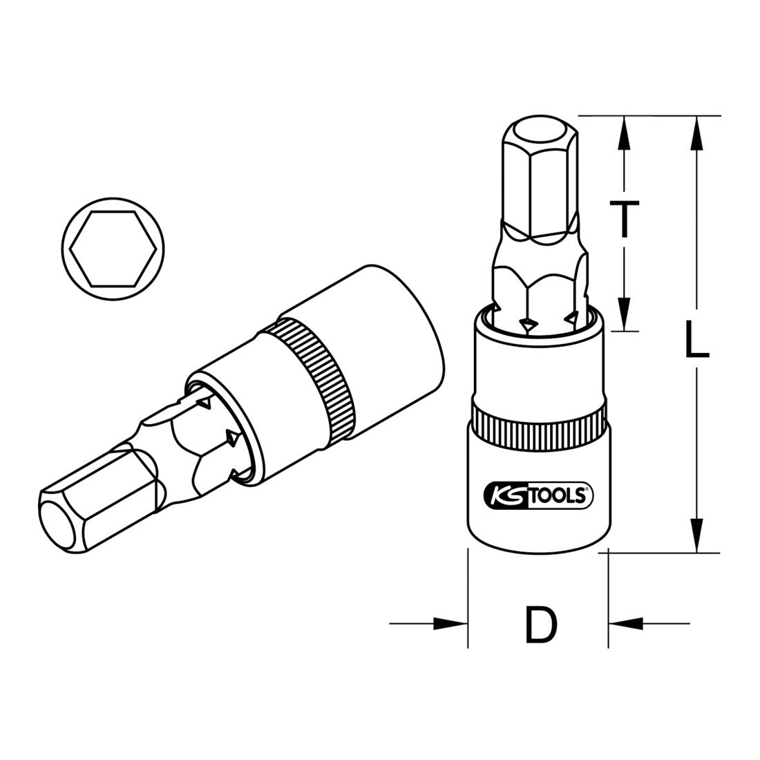 KS TOOLS 963.3465 BRONZE + Hex Bits Socket Hexagon 3/4'' 14 mm - Image 3