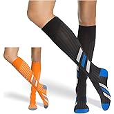 Neon X Compression Socks for Women & Men 20-30mmHg (2 pairs) Best Support for Running Athletic Cycling Nursing Pregnancy Travel Work and Fitness