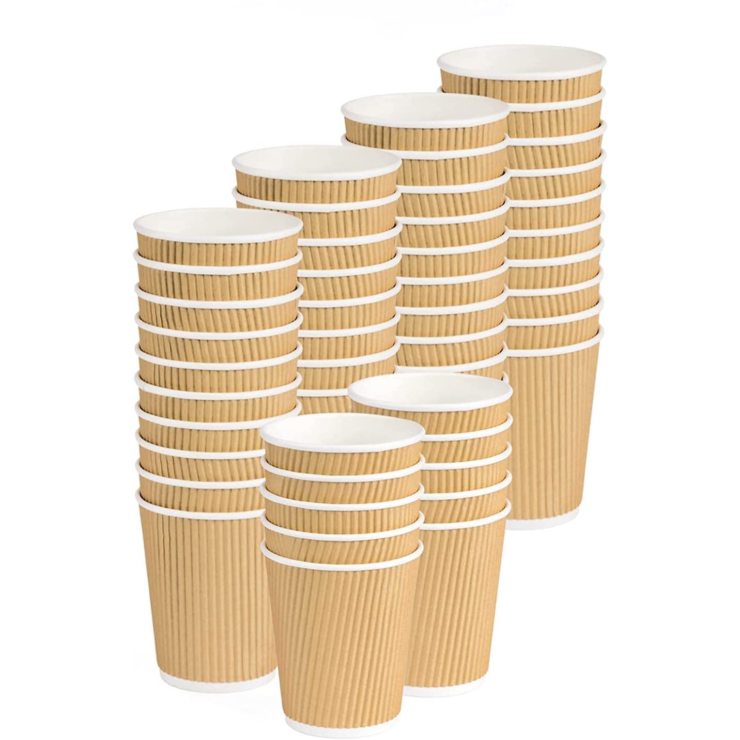 VIVAAS Ripple Paper Hot Drink Tea Cups with Durable Triple Wall Material & Disposable Coffee Cups Ideal for Takeaway Drinks Hot, Cold | Coffee Cups | Hot Drink Cups (25, 8oz)
