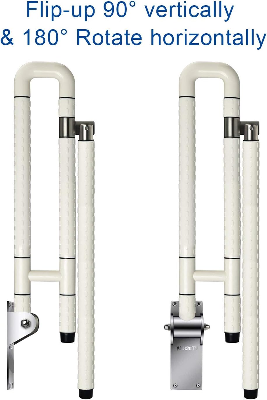 29.5 INCH Grab Bars for Bathroom Toilet Safety Rails for Elderly Pregnant Women Disabled Handicap Bar Medical Flip Up Arm Rails Support Foldable Skid Resistance White: Health & Personal Care