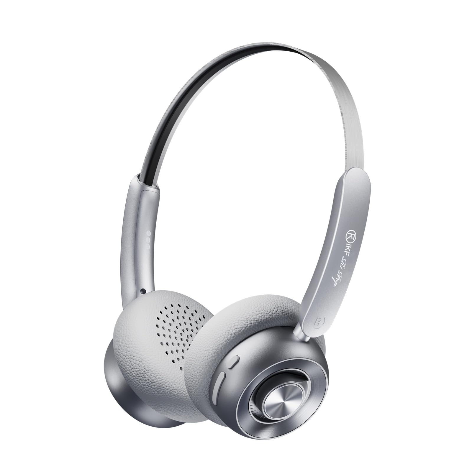 iKF R1 Pop Wireless Retro Headphones, Bluetooth On Ear Headest With ENC Clear Calls, 75H Playtimes, Noise Isolation, Multiple EQ Mode Setero Sound, Transparency Mode for Travel and Work(Silver white)