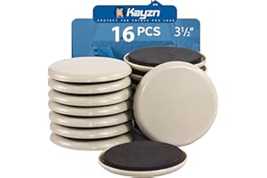 Kayzn Furniture Sliders 16pcs 3 1/2 inch - Heavy Duty Reusable Round Sliders for Moving Furniture on Carpet, Easily Move Couches/Beds/Armoires
