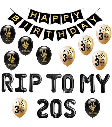 RIP To My 20s Geburtstagsschärpe – Satin-Schärpe Mit Glitzer Für 30. Geburtstag, Schwarz-silber, Ca. 80 Cm Lang, Perfekt Für Mottopartys