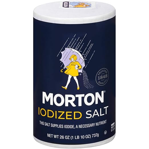 Morton Table Salt, Iodized, 26 Ounce (Pack of 12
