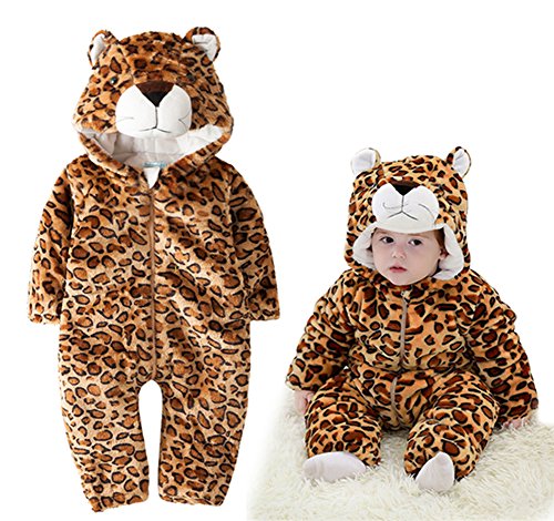 StylesILove Leopard Fleece Unisex Baby Costume Jumpsuit