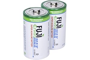 Fuji Enviromax 4100BP2 EnviroMax D Super Alkaline Batteries, 2 pk, White, 2 CT