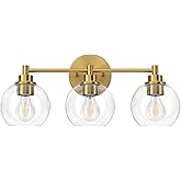 VONLUCE Bathroom Light Fixtures, 3-Light Bathroom Vanity Light with Globe Glass Shades E26 Sockets, Vanity Lights Over Mirror