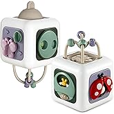 lisfiva Educational Insect Busy Cube Montessori Toys for 1+ Year Old Boys Girls, Car Seat Airplane Travel Sensory Toys for To