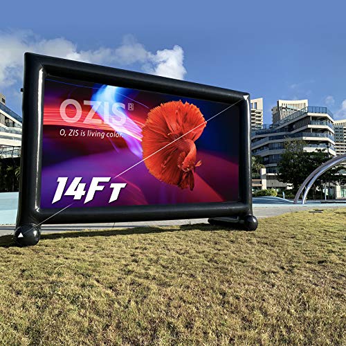 OZIS 14Ft Inflatable Movie Screen Outdoor Made of PVC Airtight Waterproof Supports Front and