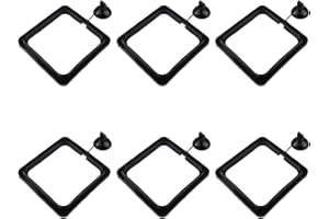 Zelerdo 6 Pack Aquarium Fish Feeding Ring Floating Food Feeder, Square Shape with Suction Cup, Black