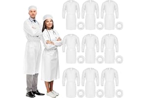 50 Pack Disposable Coveralls and Bouffant Caps,Dustproof Workwear for Cleaning,Salon,Painting,Unisex