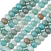 SUNNYCLUE 1 Box About 75Pcs 8mm Natural Stone Heishi Beads Disc Stone Beads Bulk Amazonite Colorful Abacus Flat Gemstones Disk Loose Spacers for Jewelry Making Bracelets Necklaces DIY Craft Supplies