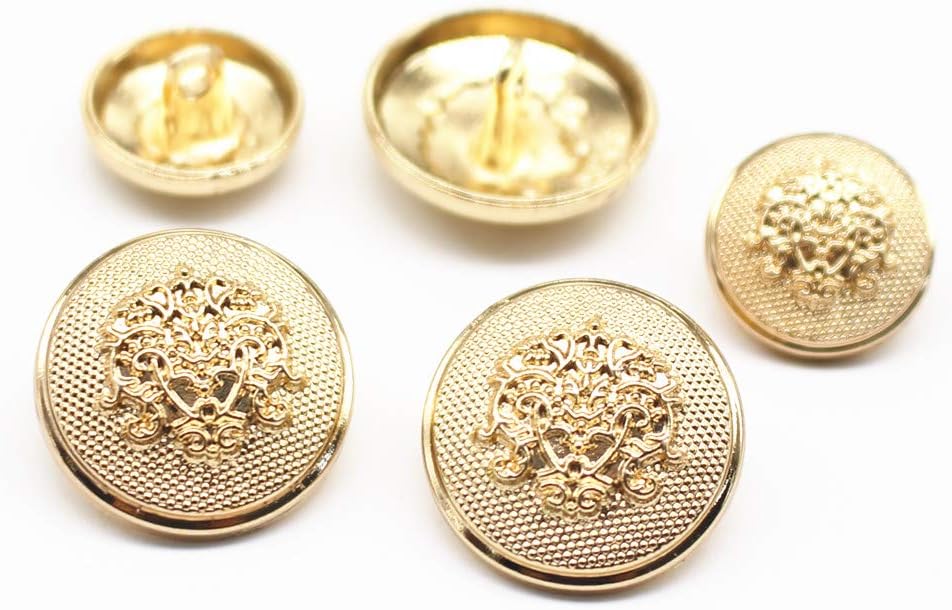 YaHoGa 14pcs Gold Blazer Buttons for Men's Suits Blazers Sport Coats 20mm 15mm Metal Shank Suit Buttons Set for Sewing Coats Suits Blazers (MB20080) - Image 3