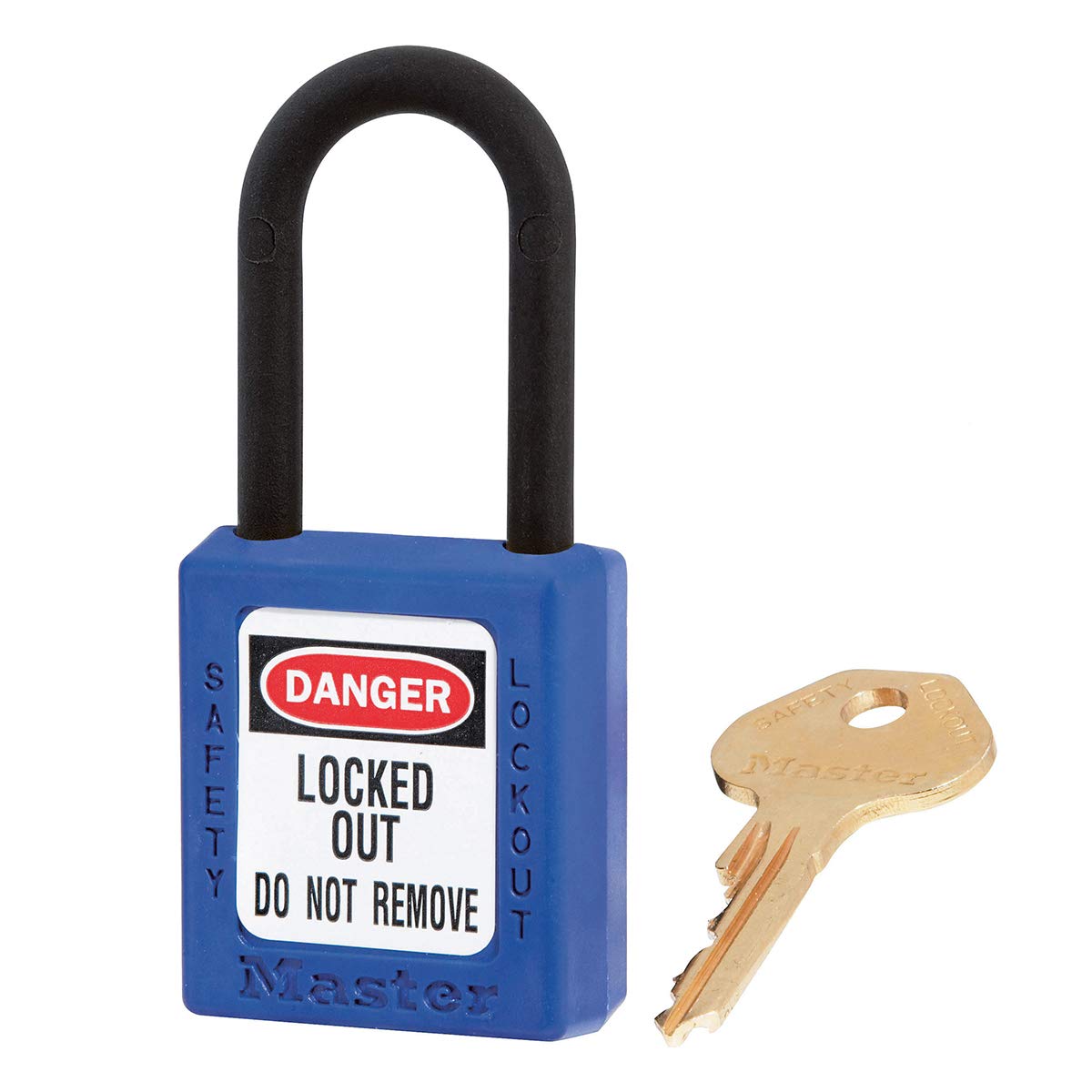 Master Lock 406BLU Dielectric Thermoplastic Safety Padlock for Electrical Installation, Blue, Shackle 3,8 x 2 cm