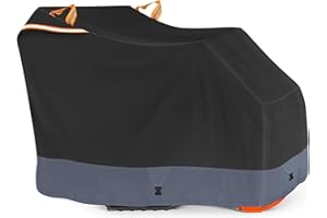 COVERVIN Snow Blower Cover, Heavy Duty 600D Oxford Fabric with Drawstring Reflective Strip Triangle Straps Universal Snowblower All Weather Outdoor Protection Waterproof Snow Cover (Black&Grey)
