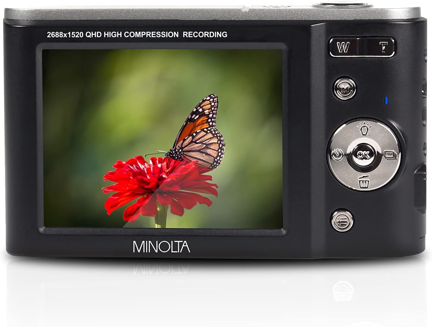 Minolta MND20 44MP Digital Camera – 2.7K Ultra HD Video, 16X Digital Zoom, Anti-Shake Stabilization, Time Lapse, Face Detection, 2.9-inch LCD Display – Lightweight Compact Camera (Black)