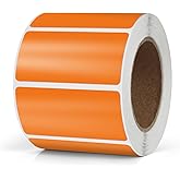Meitaat Orange Rectangle Stickers 2 x 1 Inch Color Coding Labels Vinyl Roll Self-Adhesive Waterproof Removable 500 PCS