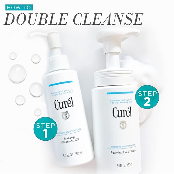 CUREL JAPANESE SKIN CARE FOAMING DAILY FACE WASH FOR SENSITIVE SKIN, HYDRATING FACIAL CLEANSER FOR DRY SKIN, PH-BALANCED AND FRAGRANCE-FREE, 5 OZ (STEP 2 OF 2-STEP SKINCARE)